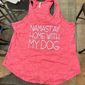 Workout tank XL- Namast’ay Home With My Dog